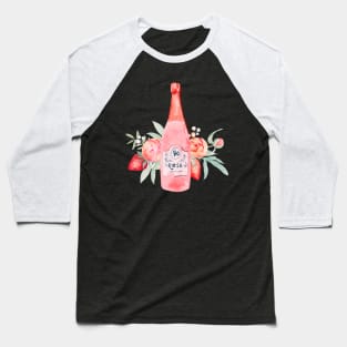 Cheers! Rosé with Peonies and Strawberries Baseball T-Shirt